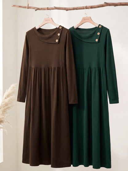 Pleated Wool Midi Dress – Celestine by Maravesse (32)