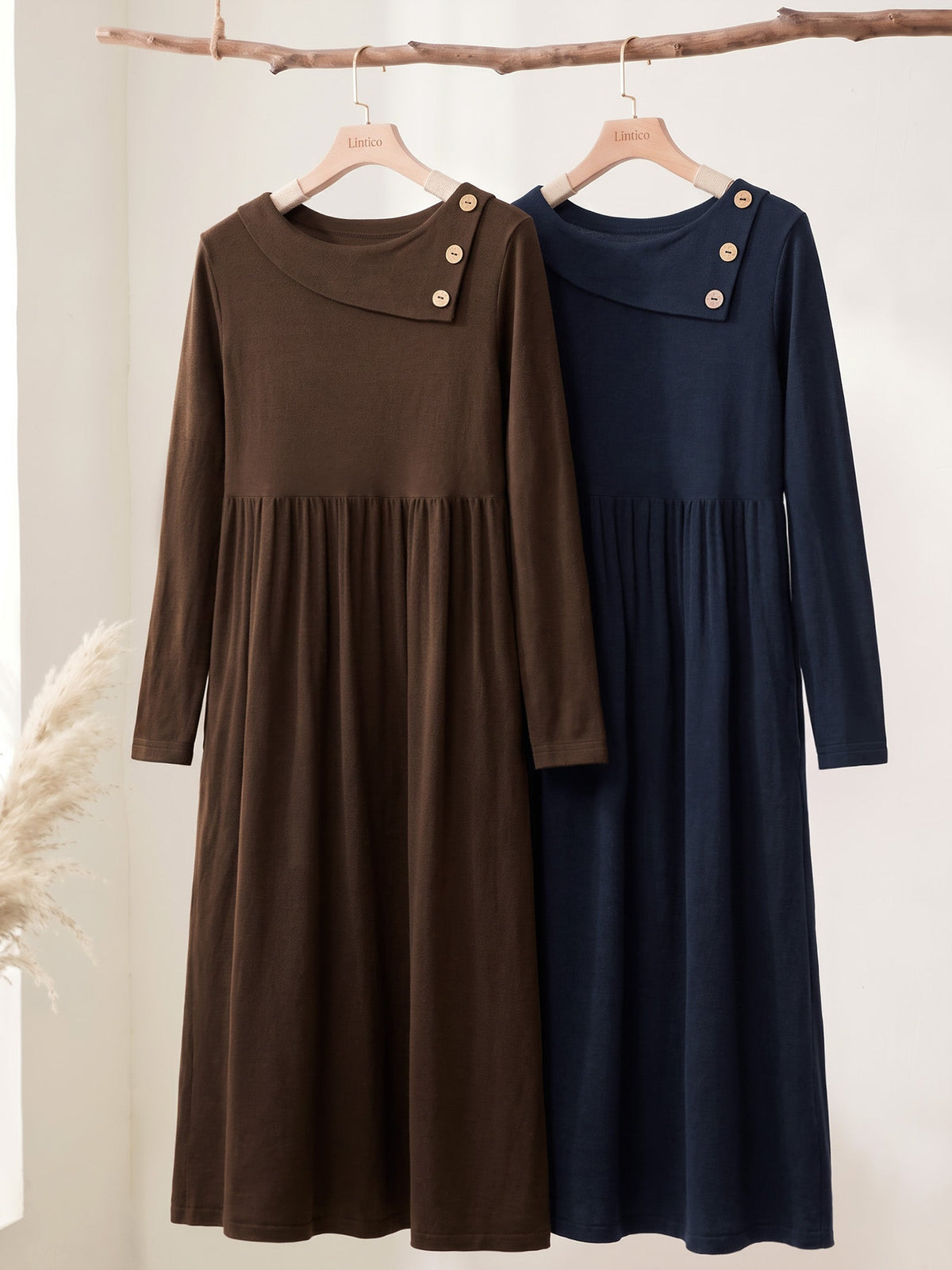 Pleated Wool Midi Dress – Celestine by Maravesse (34)