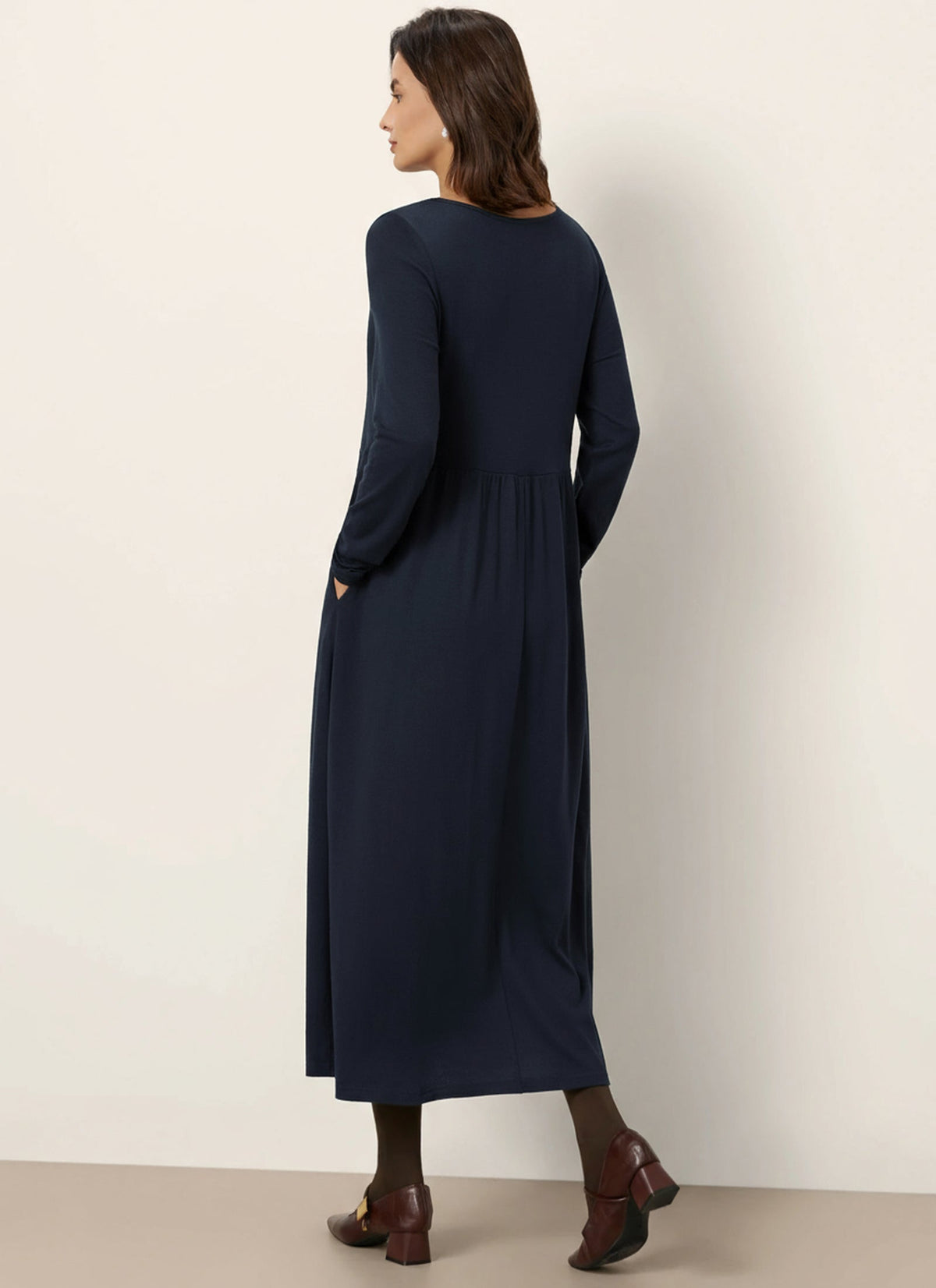 Pleated Wool Midi Dress – Celestine by Maravesse (17)