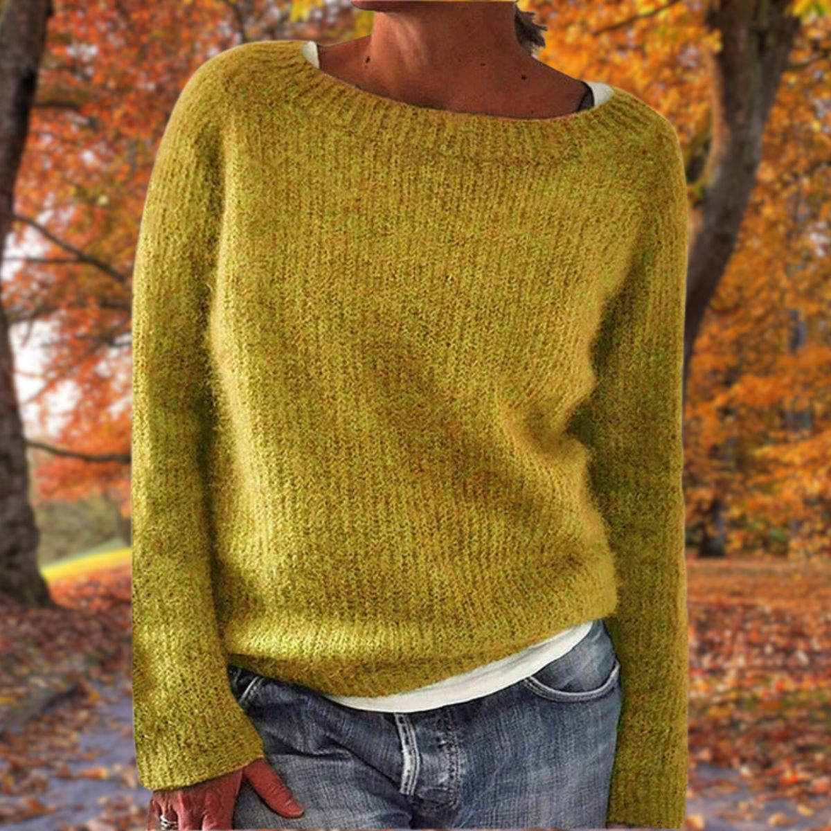 Cable Knit Wool Jumper in Yellow – Camille by Maravesse