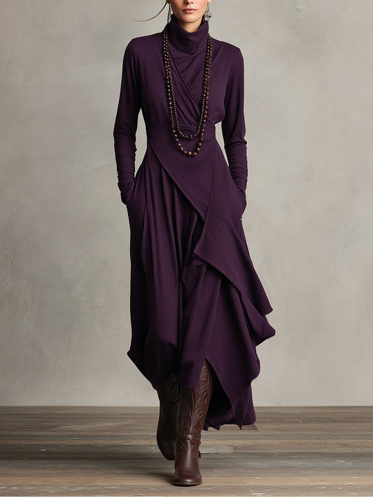 Draped Dress in Purple – Victoire by Maravesse