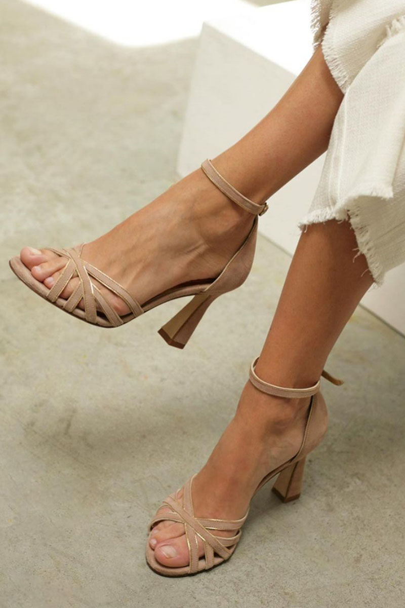 Strappy Heels in Brown – Beatrix by Maravesse