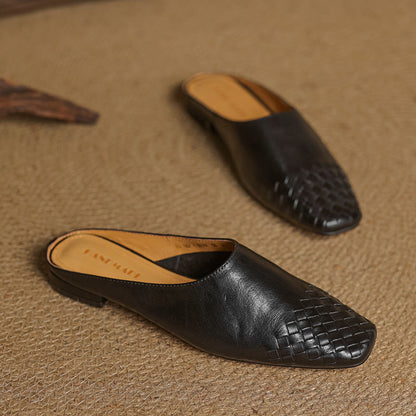 Timeless Leather Mules in Black – Giselle by Maravesse