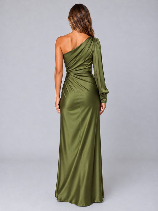 Satin One-Shoulder Maxi Dress – Lark by Maravesse (2)