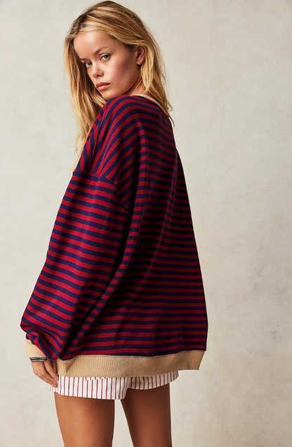 Striped Oversized Sweatshirt – Rosa by Maravesse (10)