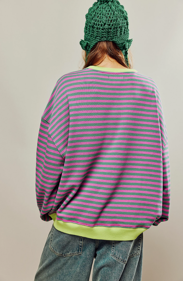 Striped Oversized Sweatshirt – Rosa by Maravesse (2)