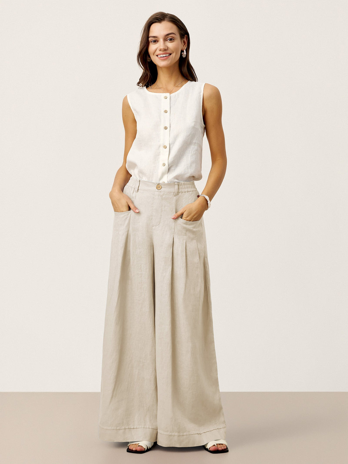 Linen Relaxed Trousers – Vivienne by Maravesse (13)