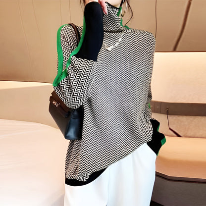 Turtleneck Jumper in Green – Aurelia by Maravesse