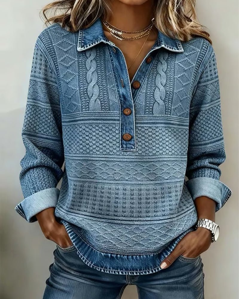 Knit Cable Knit Jeans in Blue – Anouk by Maravesse