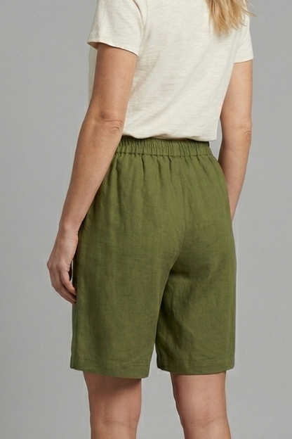 Linen Relaxed Shorts – Rosa by Maravesse (2)