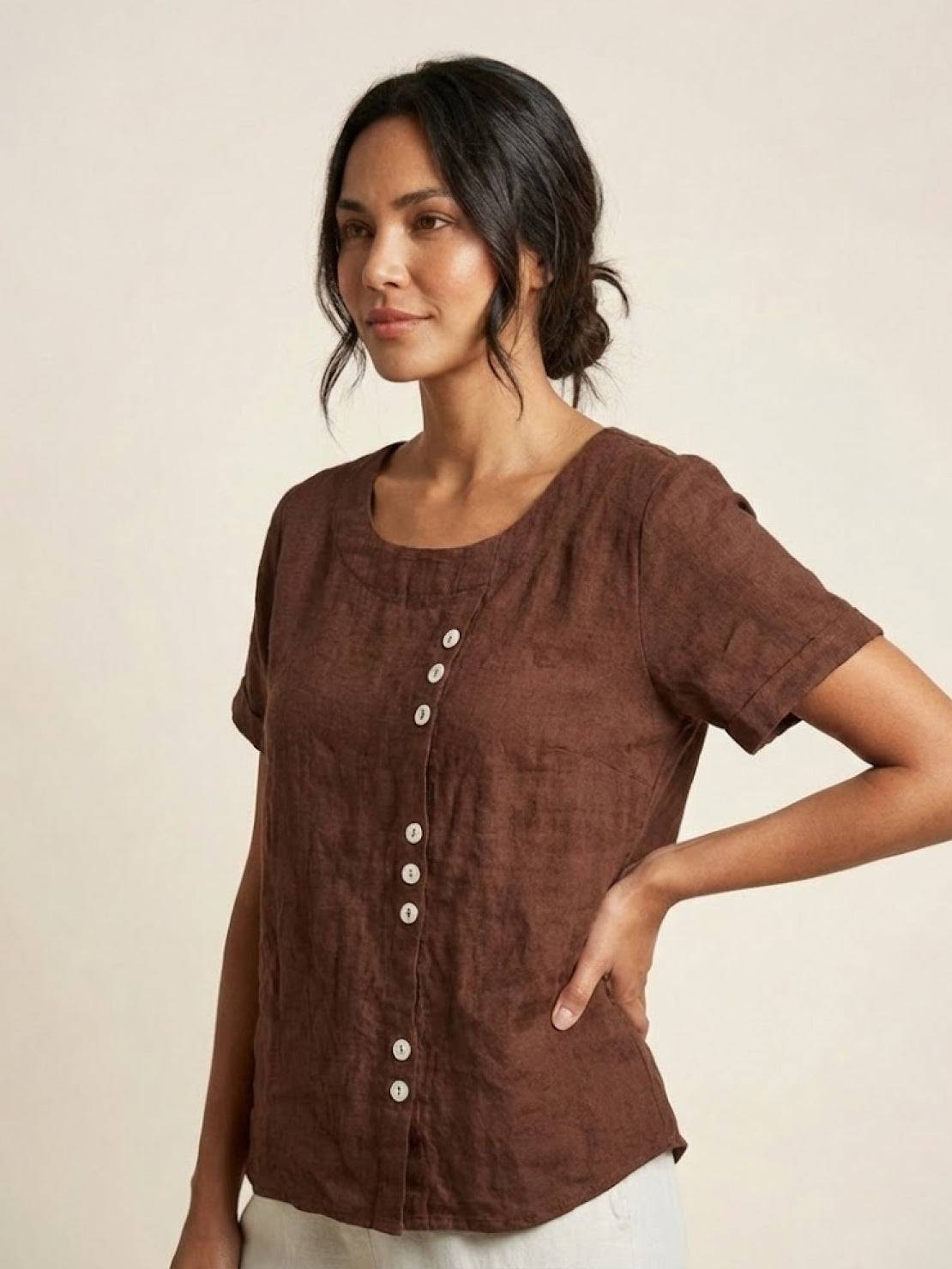 Linen Relaxed Top – Louisa by Maravesse (11)