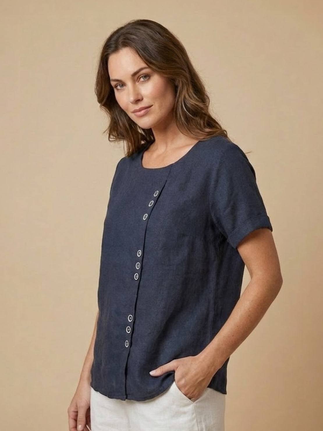 Linen Relaxed Top – Louisa by Maravesse (15)