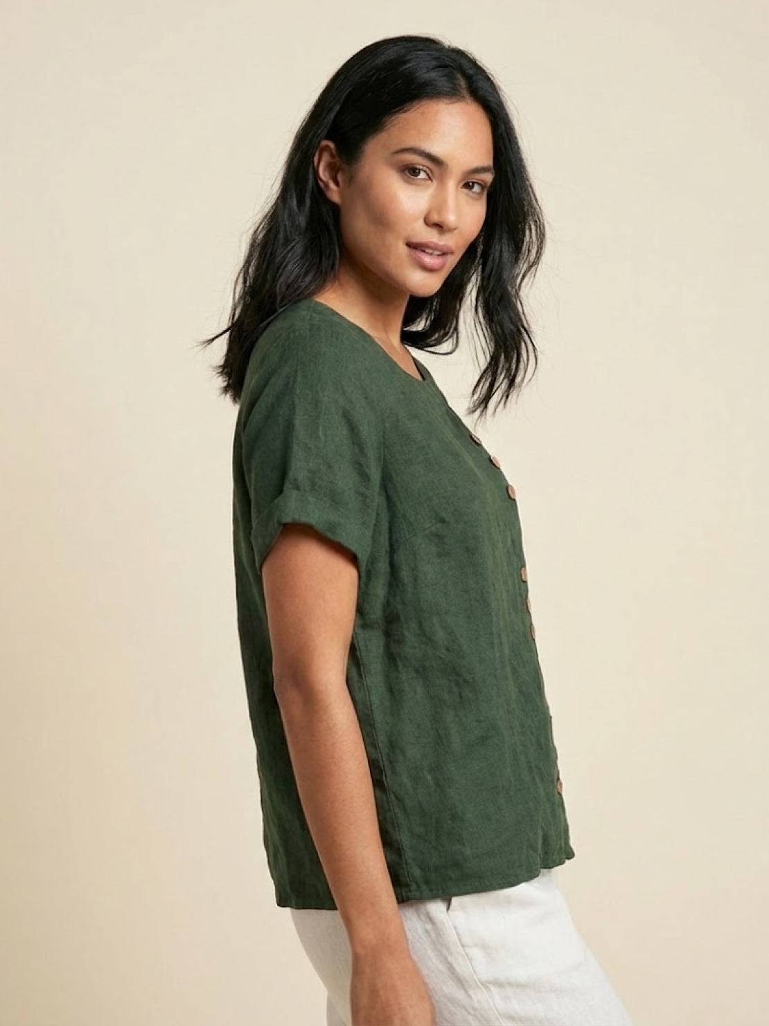 Linen Relaxed Top – Louisa by Maravesse (2)