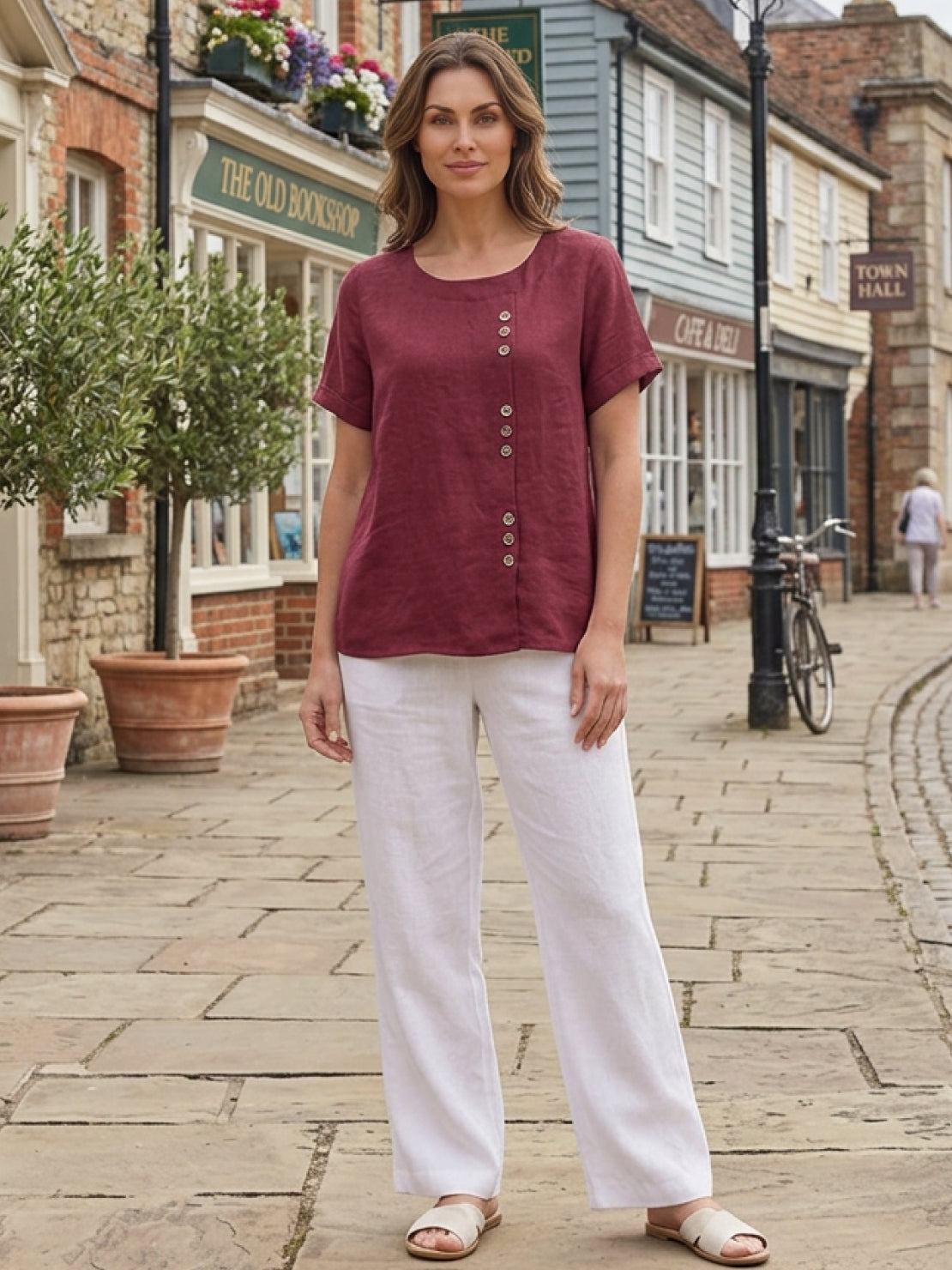 Linen Relaxed Top – Louisa by Maravesse (32)
