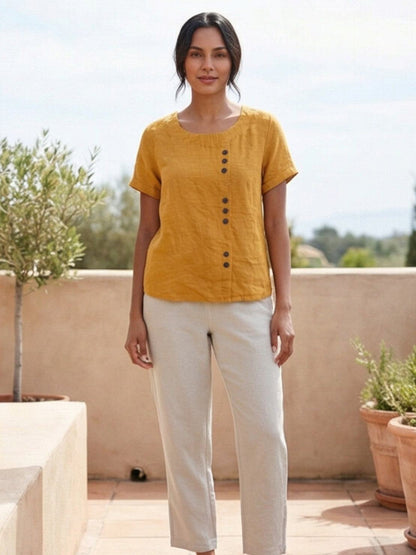 Linen Relaxed Top – Louisa by Maravesse (36)