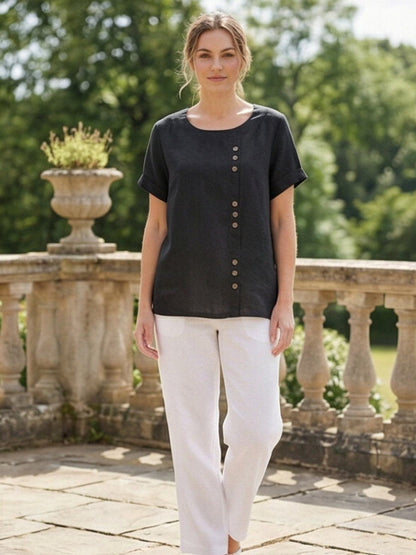 Linen Relaxed Top – Louisa by Maravesse (40)