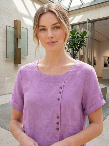 Linen Relaxed Top – Louisa by Maravesse (44)