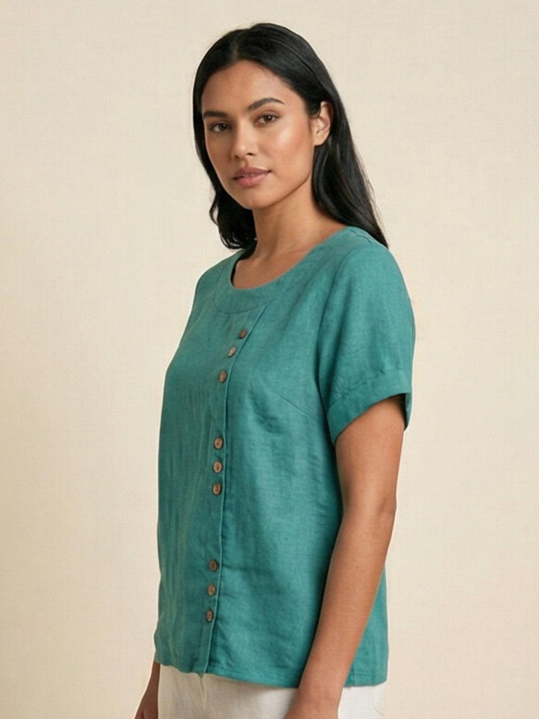 Linen Relaxed Top – Louisa by Maravesse (46)