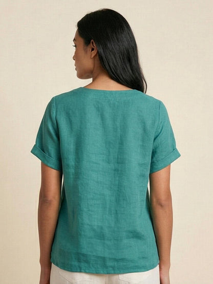 Linen Relaxed Top – Louisa by Maravesse (47)