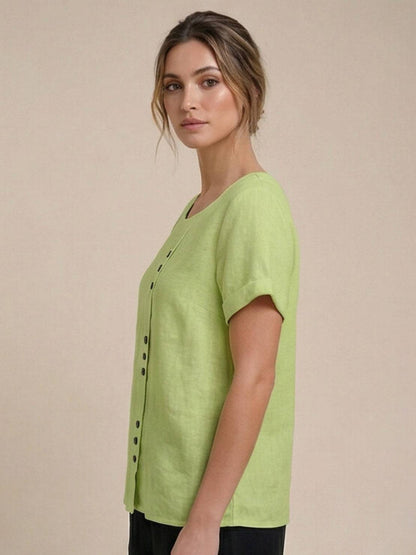 Linen Relaxed Top – Louisa by Maravesse (50)