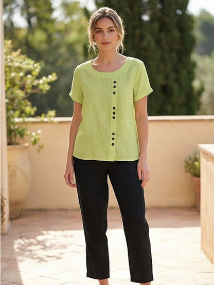 Linen Relaxed Top – Louisa by Maravesse (52)