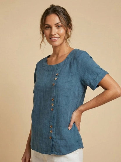 Linen Relaxed Top – Louisa by Maravesse (6)