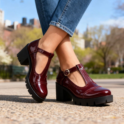 Mary Jane Chunky Heels – Theodora by Maravesse