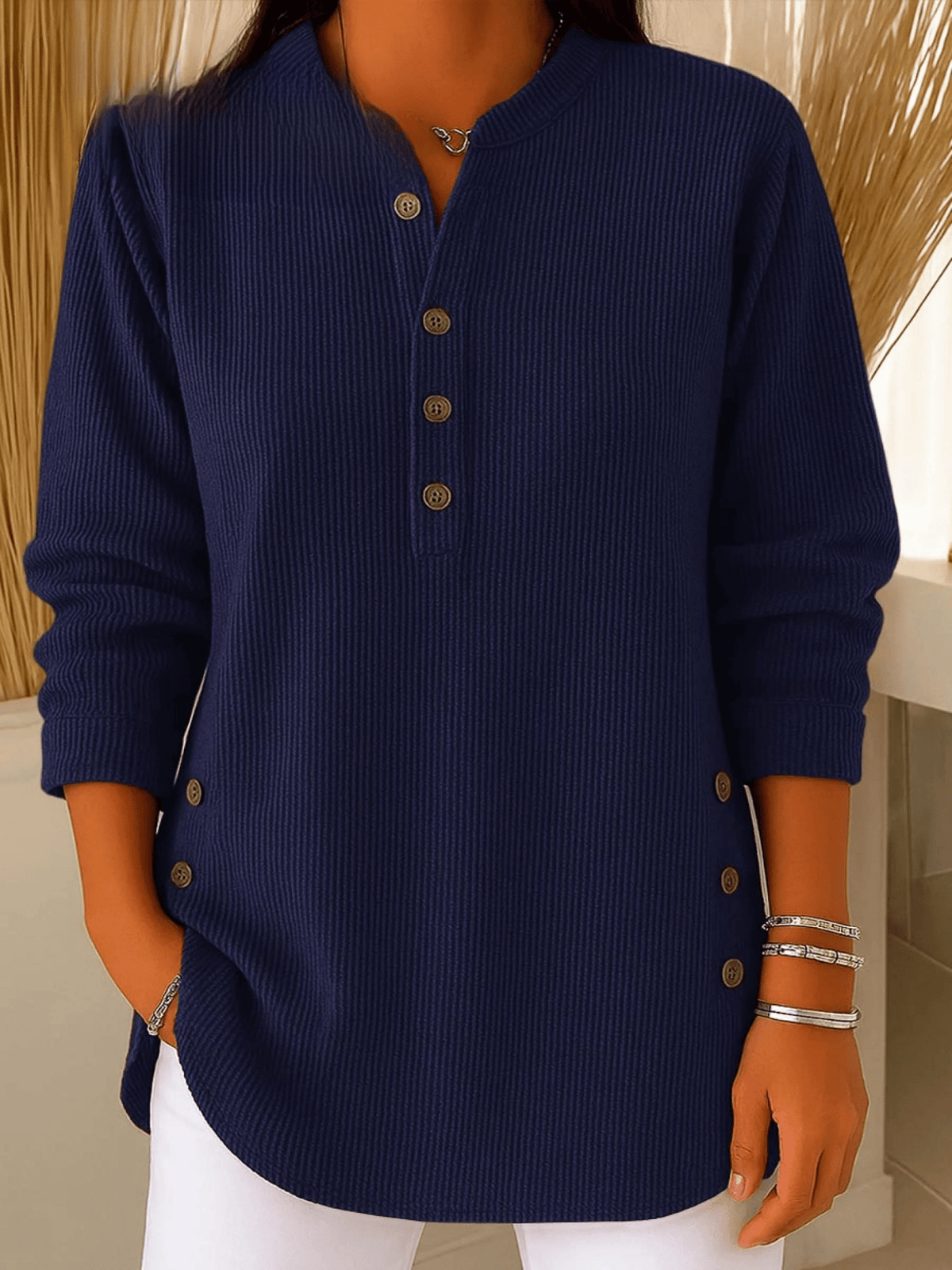 Top in Navy Blue – Rosalind by Maravesse