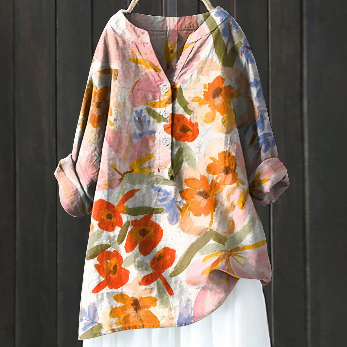 Floral Blouse in Orange – Matilda by Maravesse