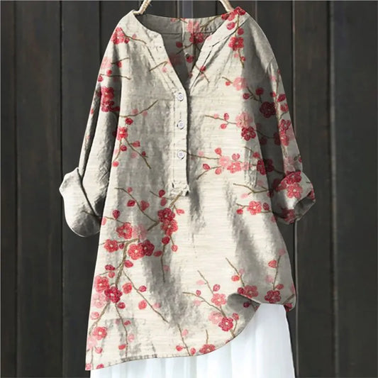 Floral Blouse in Red – Matilda by Maravesse