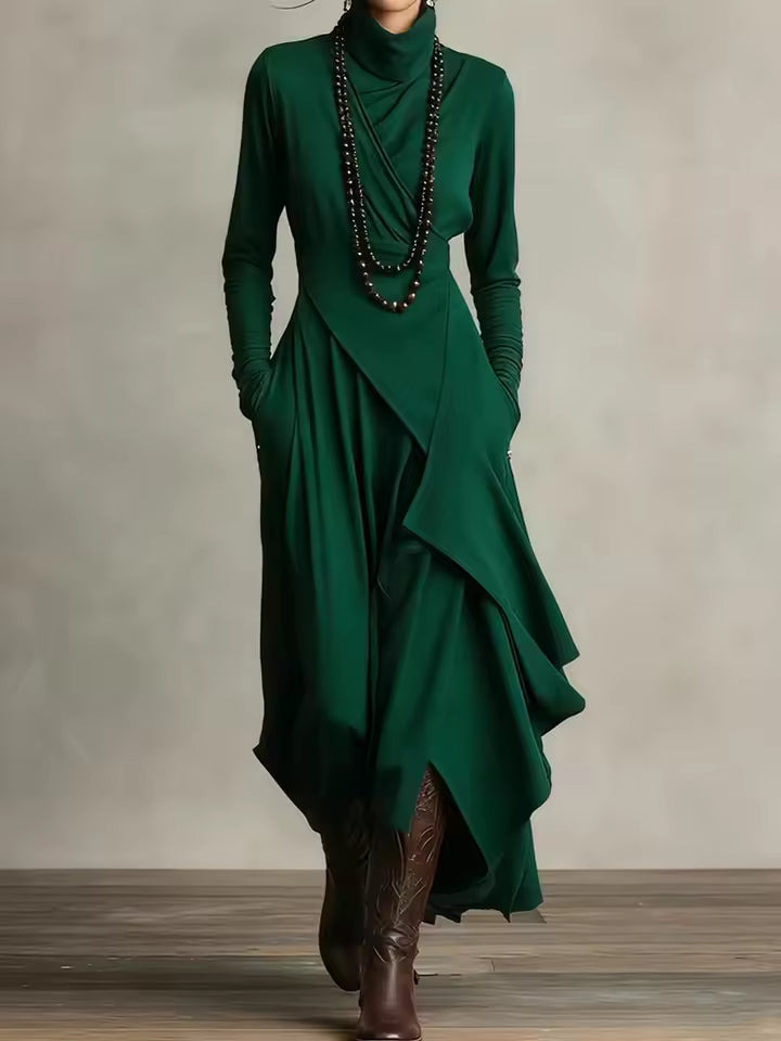 Draped Dress in Green – Victoire by Maravesse