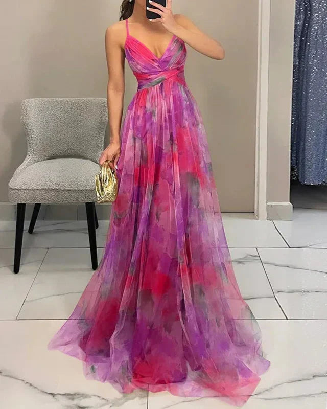Floral Maxi Dress in Pink – Rose by Maravesse