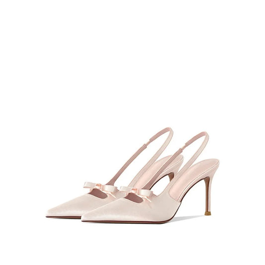 Satin Slingback Heels – Noor by Maravesse