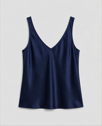 Satin Cami in Dark Blue – Anouk by Maravesse
