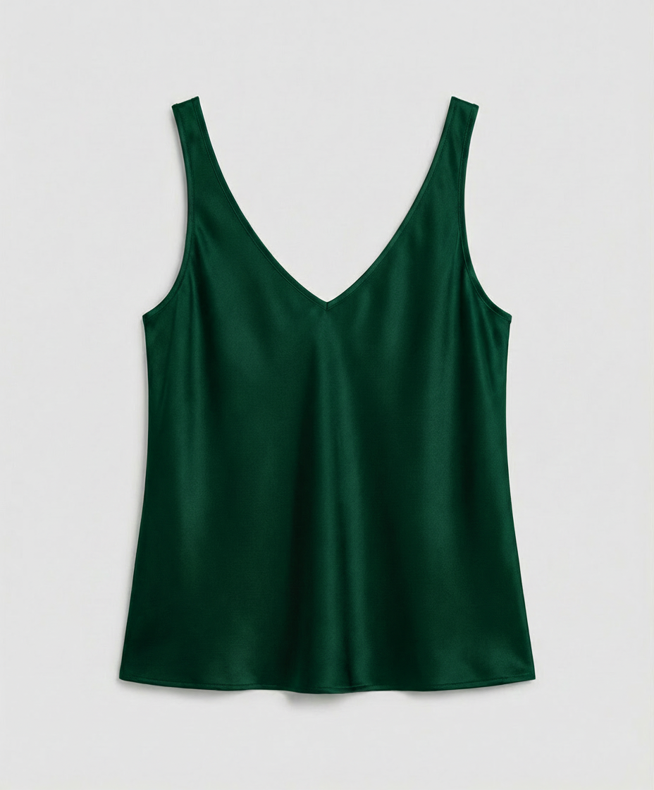 Satin Cami in Green – Anouk by Maravesse