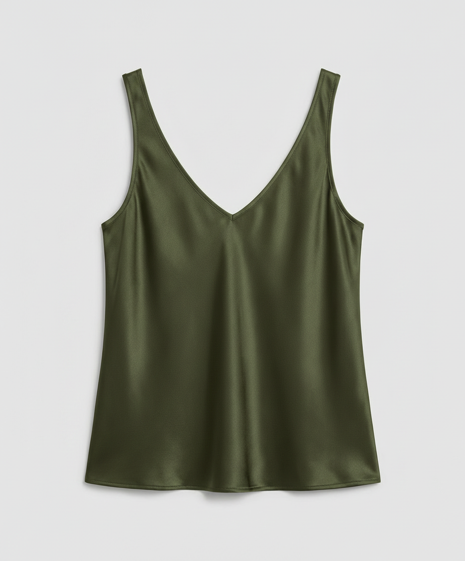 Satin Cami in Army Green – Anouk by Maravesse