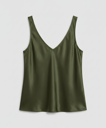 Satin Cami in Army Green – Anouk by Maravesse