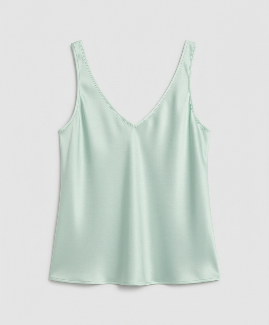 Satin Cami in Light Green – Anouk by Maravesse
