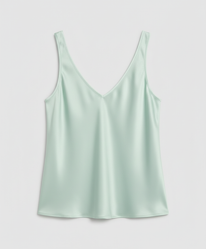 Satin Cami in Light Green – Anouk by Maravesse