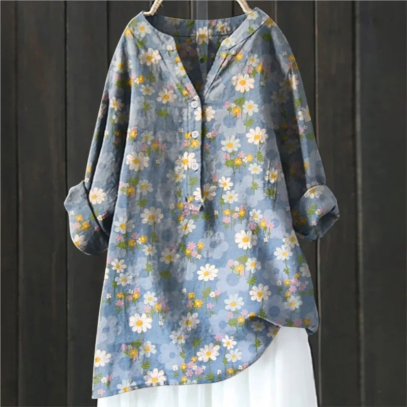 Floral Blouse in Light blue – Matilda by Maravesse