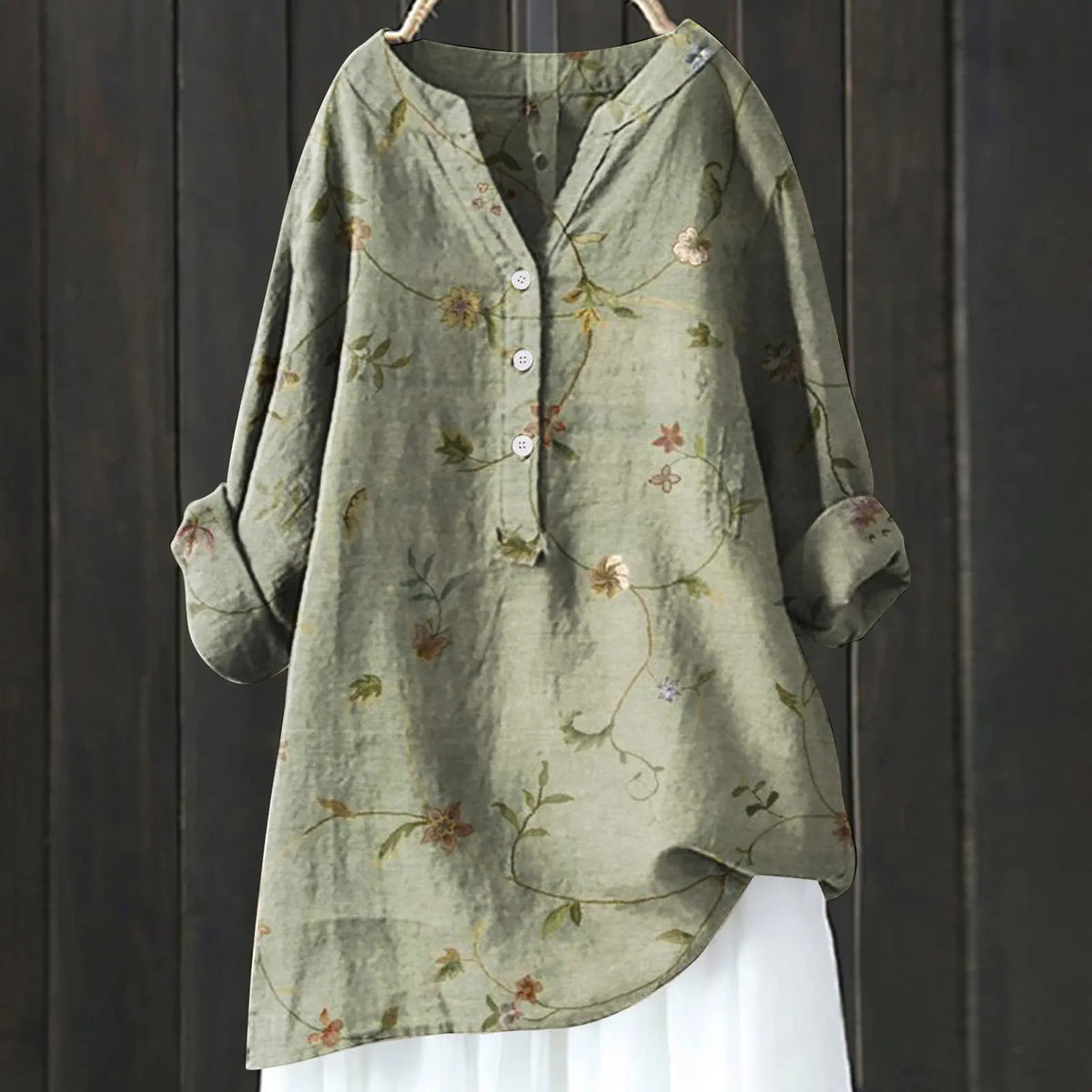 Floral Blouse in Army green – Matilda by Maravesse
