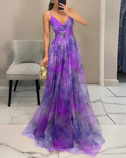 Floral Maxi Dress in Violet – Rose by Maravesse
