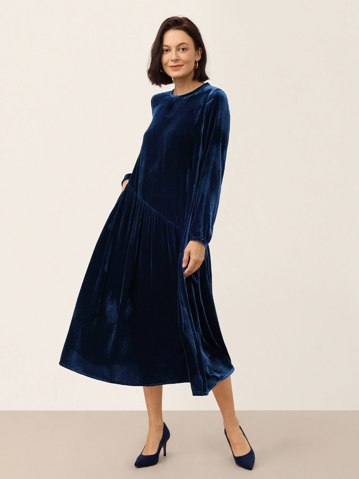 Silk Velvet Midi Dress – Lena by Maravesse (4)