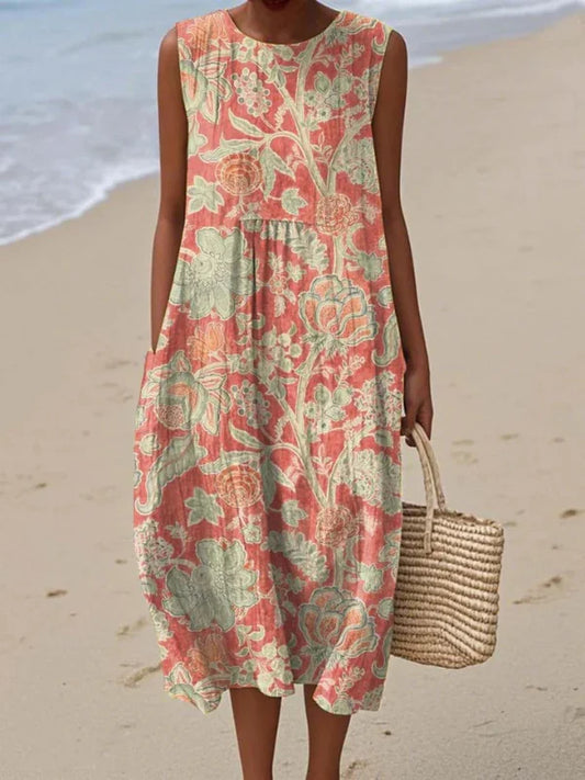 Relaxed Midi Dress in Orange – Kaja by Maravesse