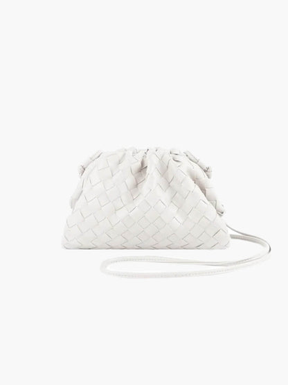 Leather Shoulder Bag in White – Seraphina by Maravesse