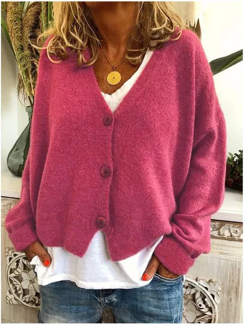 Relaxed Cardigan in Pink – Josephine by Maravesse