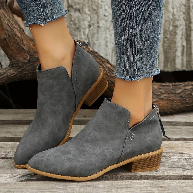 Suede Boots in Dark Grey – Persephone by Maravesse