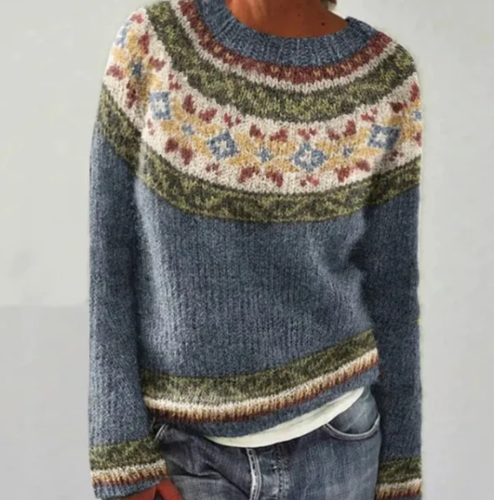 Cable Knit Jumper in Grey/Stars – Seraphina by Maravesse