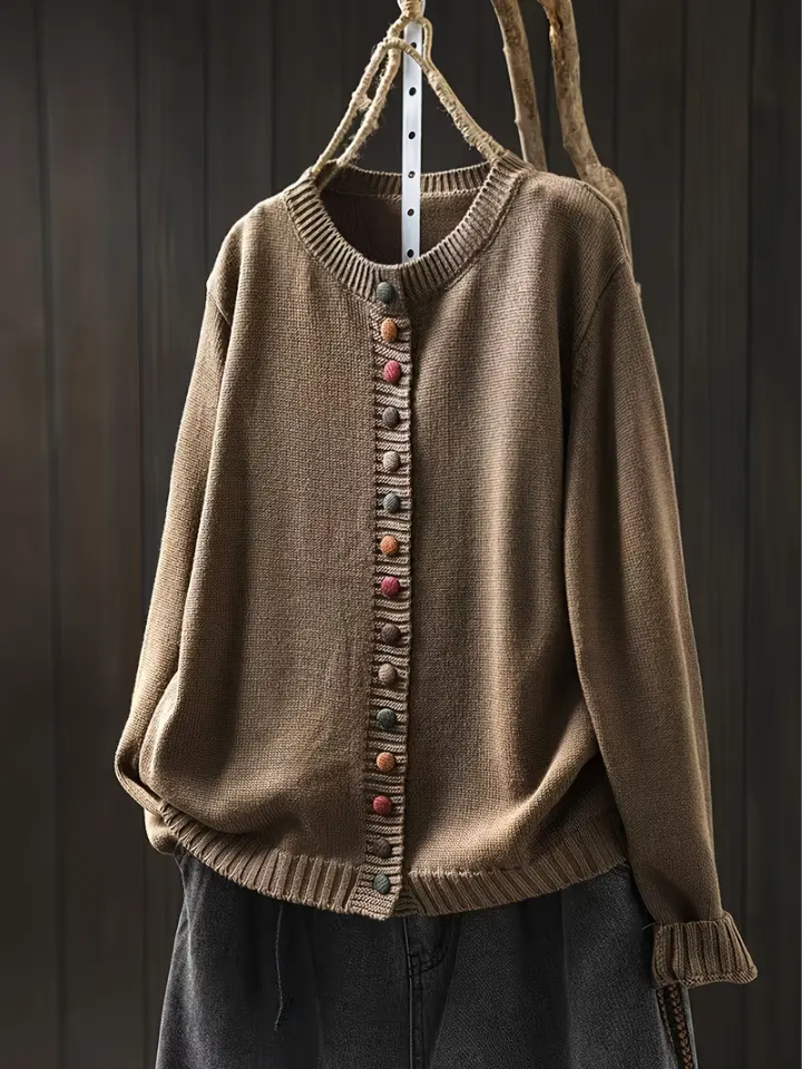 Timeless Cardigan in Brown – Henrietta by Maravesse