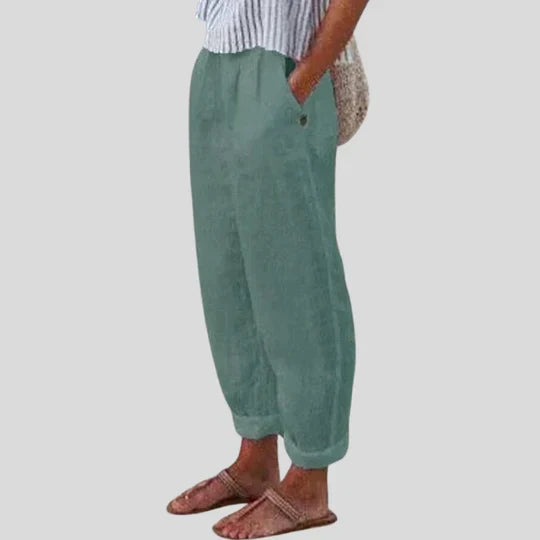 Trousers in Dark green – Delphine by Maravesse